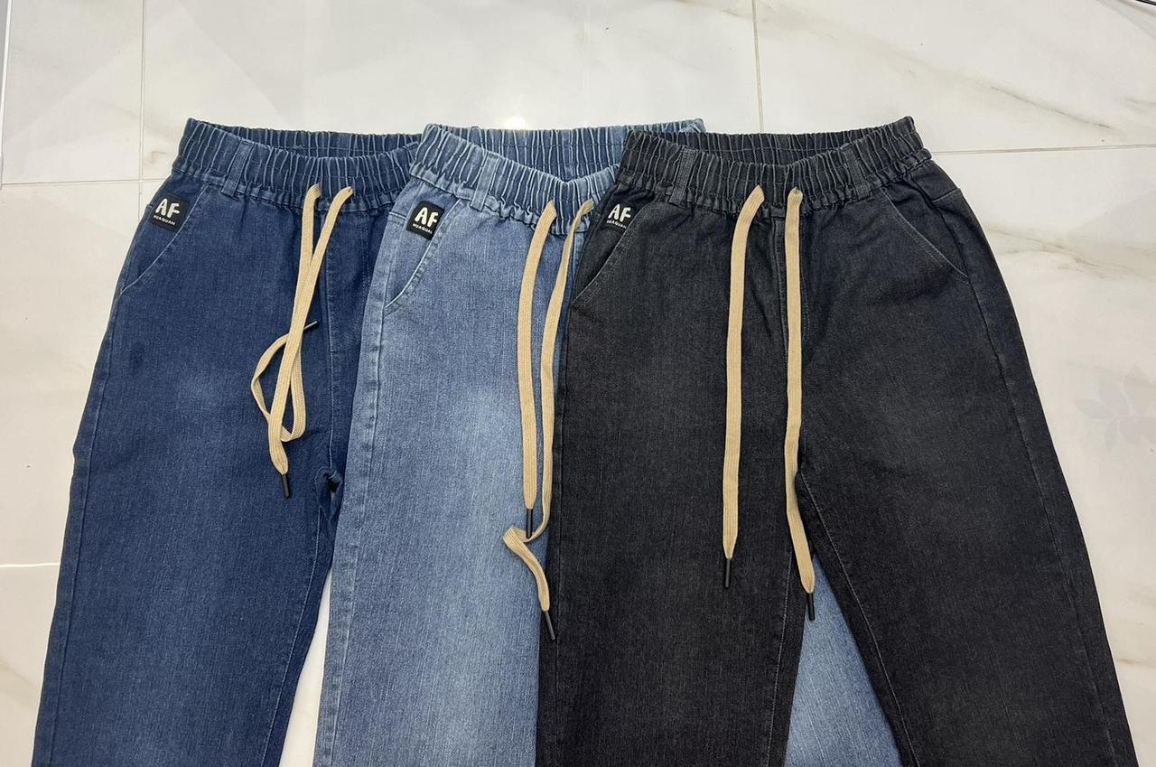 Модні зручні джинси МОМ добре тягнуться великі розміри 44-64 сині