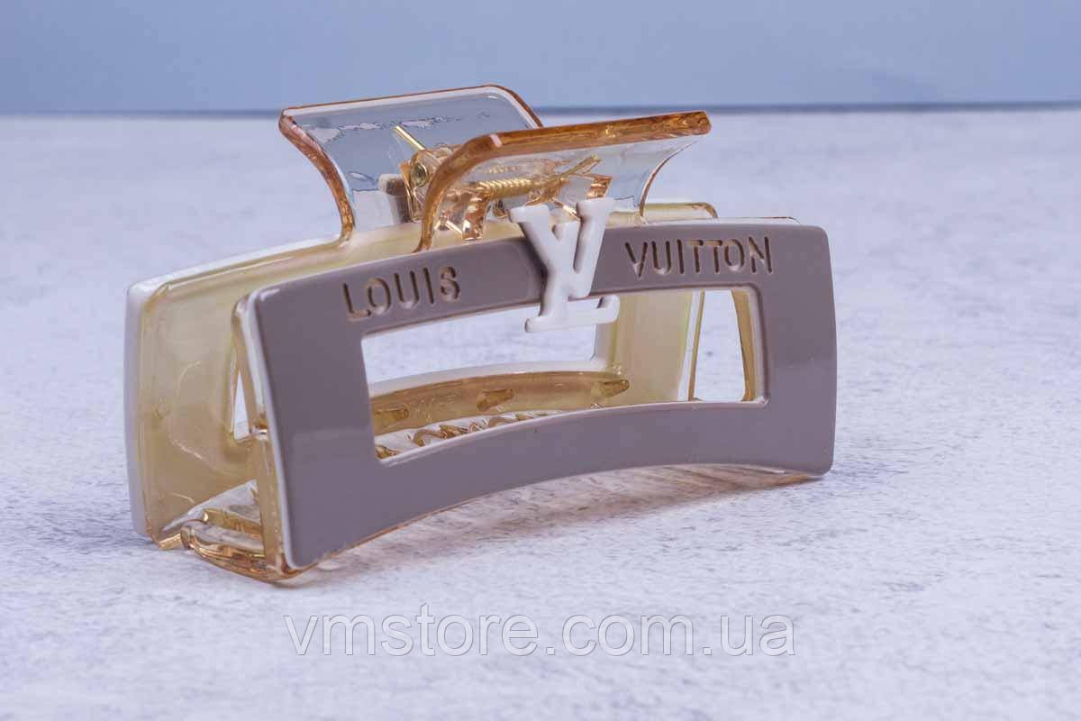 Крабик шпилька для волосся, пластиковий краб для зачіски, бежевий краб, довжина 8 см, фото 1