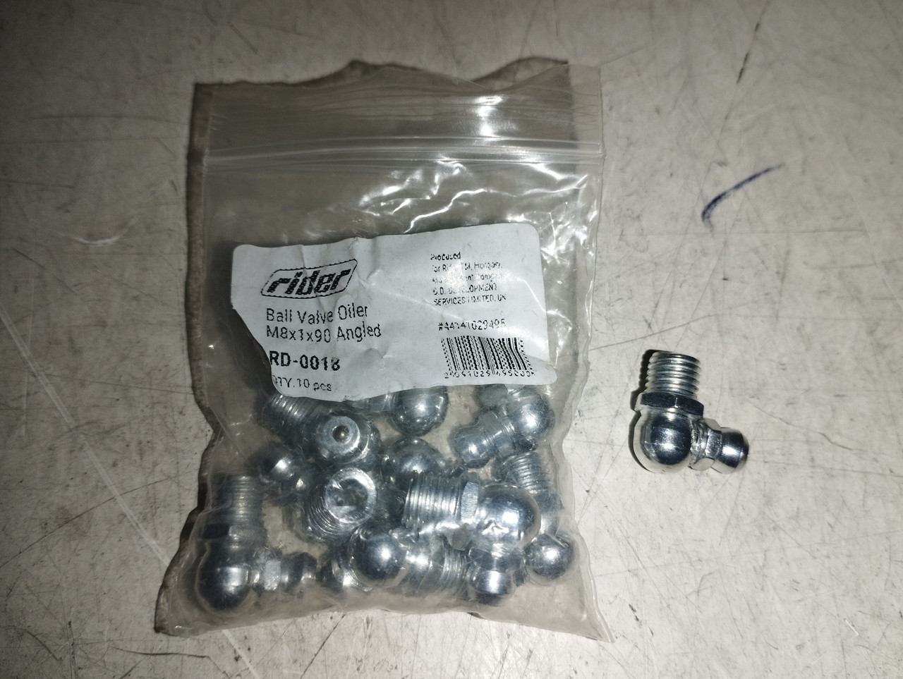 Прес-масленка под смазку М8х1х90, фото 1