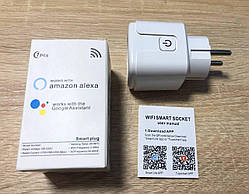 Розумна розетка Wi-Fi SMART Socket з монітором потужності (Smart Life, Tuyasmart)
