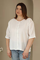 Стильна літня жіноча біла блуза №332