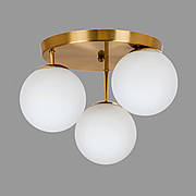 Бронзова стельова люстра з кулями на 3 лампи (56-HPR150F-3 BRZ+WH 300)