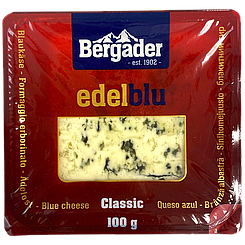 Сир з блакитною пліснявою еделблу 50% Бергадер Bergader edelblu 100g 10шт/ящ (Код: 00-00015350)