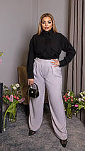 Жіночі літні широкі штани з легкої шовкової костюмки норма й батал, фото 5