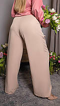 Жіночі літні широкі штани з легкої шовкової костюмки норма й батал, фото 4