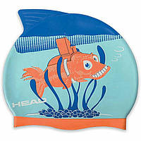Шапочка для плавання дитяча Head Meteor Cap синьо-помаранчева