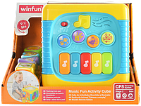 Игра 0741 NL WinFun музыкальный кубик, звуки животных, сортер, свет, бат., корр.