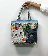 Гобеленовая сумка - шоппер /Гобеленовая сумка / Сумка из гобелена "Cats" яркая с котиками