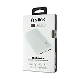 Зовнішній акумулятор з дисплеєм Power Bank S-link 10000 mAh Повербанк Білий, фото 6