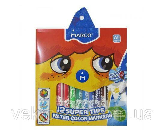 Фломастери Marco 12 кольорів Super Washable 1630-12СВ