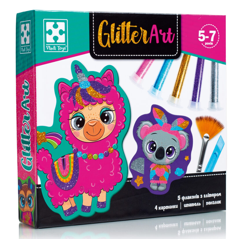 Набір для творчості «Глітер арт. Блискучі звірята» Vladi Toys (4820234763856), фото 1