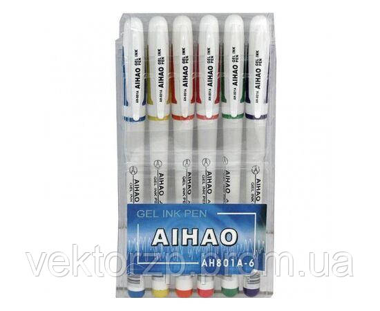 Набір гелевих ручок AIHAO AH-801A 6 кольор.