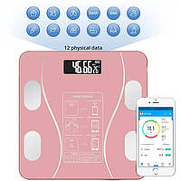 Умные напольные смарт весы с приложением для смартфона bluetooth bathroom scale Pink (Розовые)