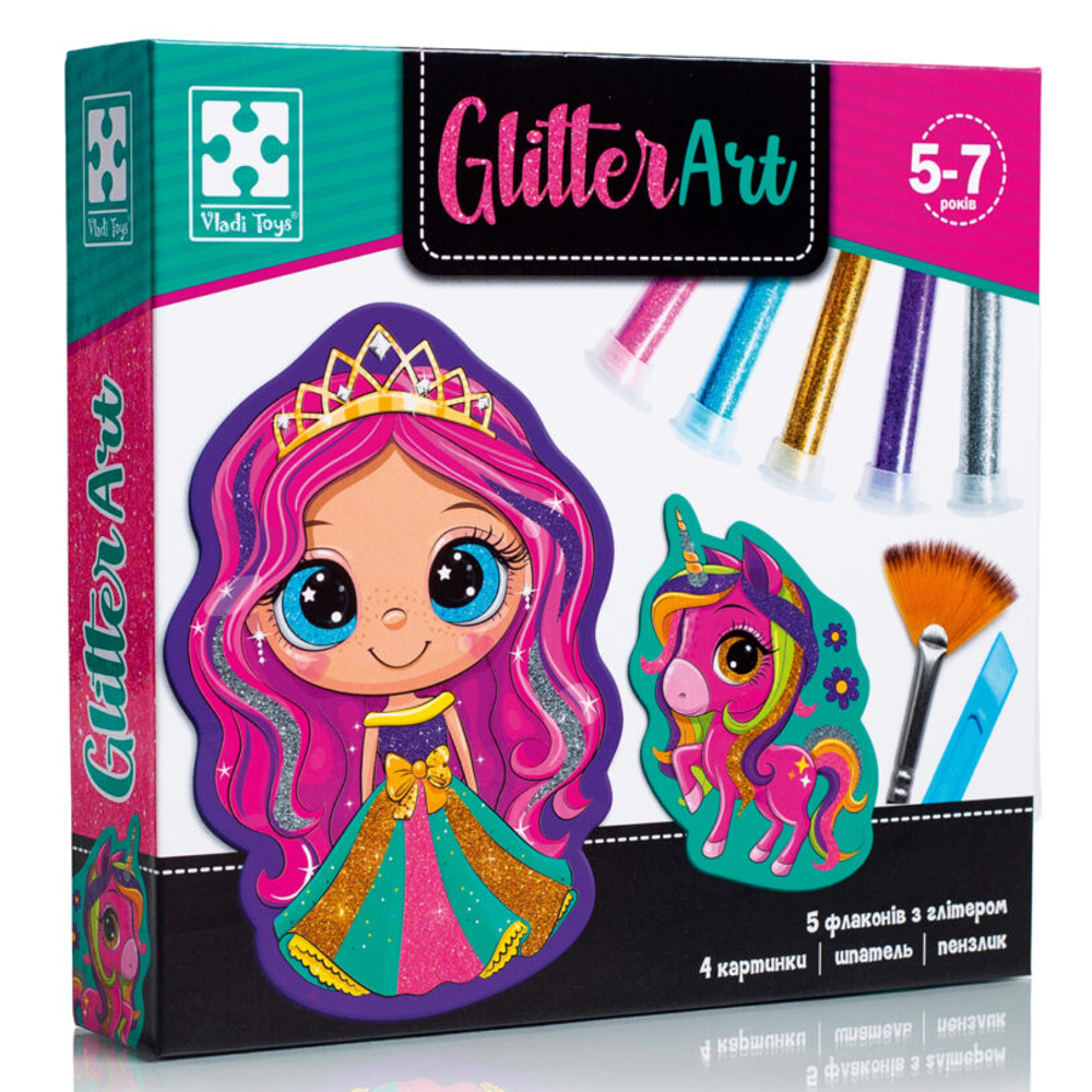 Набір для творчості «Глітер арт. Казкові принцеси» Vladi Toys (4820234763849), фото 1