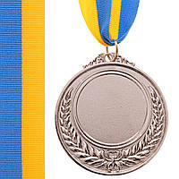 Заготовка медали с лентой Zelart HIT C-4332 цвет серебряный sm