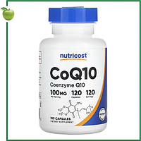 CoQ10, коэнзим Q10, 100 мг, 120 капсул, Nutricost, США