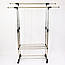 Вішалка для одягу (155x76x42 см) Double Pole 8019-2F / Підлогова вішалка стійка з двома полицями, фото 7