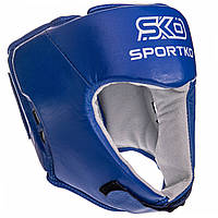 Шлем боксерский открытый кожаный ФБУ SPORTKO ОК1 SP-4706 размер M цвет синий sm