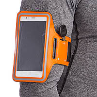 Спортивный чехол для телефона на руку Zelart BTS-432 цвет оранжевый sm