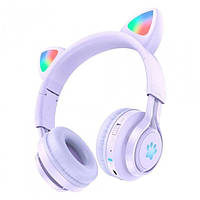 Детские беспроводные наушники с кошачьими ушками HOCO W39 Cat Ear kids Bluetooth с RGB подсветкой LED