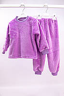 Пушистая детская пижама для девочки 110-116, Розовый