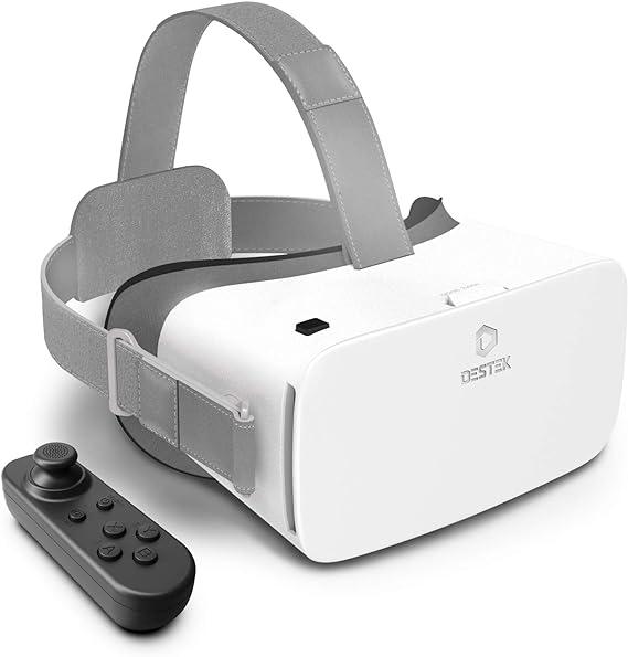 Вітрина! DESTEK V5 VR Headset for Phone Віртуальна реальність з HD-стрічками, Bluetooth-контролер, білого кольору