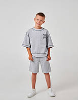 Комплект футболка+шорти для хлопчика 122 Smil 117384 сірий