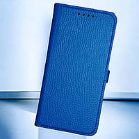 Кожаный чехол книжка з хлястиком для телефона Motorola Moto G62 5G от Jk-case, синий