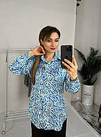 Модная яркая женская рубашка блузка шелк
