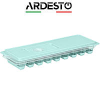 Форма для льда с крышкой-клапаном Ardesto Fresh на 9 секций, голубая, силиконовая + пластик