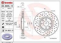 Тормозной диск, BREMBO Xtra, Перфорированный, передняя, лев./прав, CITROEN C4, C4 GRAND PICASSO I, C4 I, C4