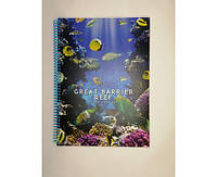 Блокнот A4 (200х285) Optima World: Reef. пласт. обл.. ПВХ спираль. 80 л.. клетка O20846-23