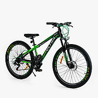 Велосипед спортивный CORSO ULTRA 26" дюймов UL-26654-1, рама 13 , Shimano 21 скорость, зеленый