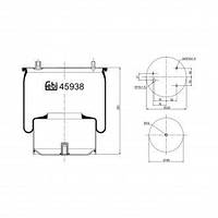 Задняя пневматическая подвеска ниже правый DAF CF 75, CF 85, XF 106, XF 95 01.01- ( 45938 | FEBI BILSTEIN )