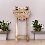 Розкладний стіл з Ясеня високий дерев'яний для вуличних кав'ярень та барів 95*50 кипаріс, фото 2