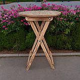 Розкладний стіл з Ясеня високий дерев'яний для вуличних кав'ярень та барів 95*50 кипаріс, фото 3