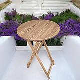 Розкладний стіл з Ясеня високий дерев'яний для вуличних кав'ярень та барів 95*50 кипаріс, фото 4
