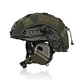 Комплект Шлем кевларовий Fast IIIA та активні навушники M31H+кавер Олива-мультикам, фото 2