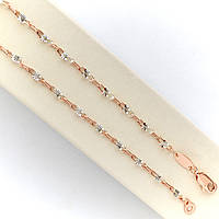 Ланцюжок якірне плетіння з алмазним грануванням комбіноване покриття золотом 18к. довжина 50 см. ширина 2 мм.