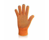 Перчатки трикотажные арт 8312 Х с ПВХ оранжевые. 10класс