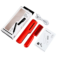 Портативная расческа для волос с USB, HAIR COMB LY-297, Бордовая / Электрическая расческа выпрямитель для волос