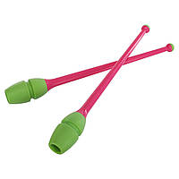 Булавы для художественной гимнастики Zelart C-0964 цвет розовый-зеленый sm