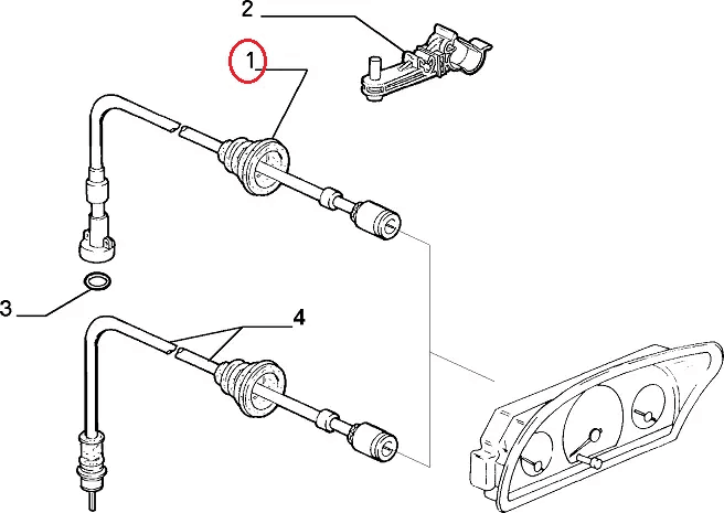Трос спідометра з гайкою на Fiat Ducato 230, Peugeot Boxer, Citroen Jumper (1994-2002), 1315805080, 6123K2, Cofle, Італія, фото 1