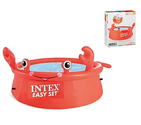 Бассейн надувной для детей от 6 лет, 183х56 см, 880л, Intex 26100 NP Crab Easy Set