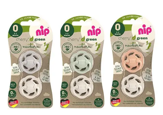 Пустушка NIP Вишенька Зелена Серія 2шт латекс 0-2 міс, фото 1