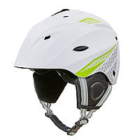 Шлем горнолыжный MOON Zelart MS-6287 размер L (58-61) цвет белый-салатовый sm