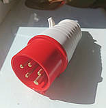 Вилка трифазна силова переносна із заземленням LEMANSO 3Р+Е+N/5Р 16А 380-415V пряма LM2034, фото 2