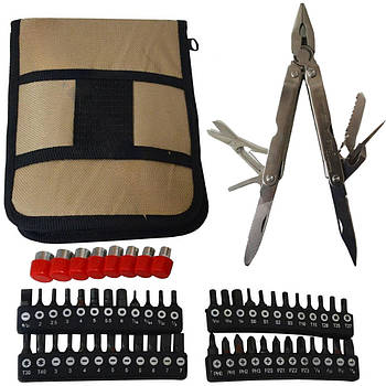 Мультитул - плоскогубці з бітами 68 в 1, К-888 / Багатофункціональний мультитул / Мультиінструмент з бітами