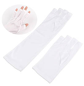 Захисні рукавички (білі) для захисту рук від УФ-випромінювання в лампі під час манікюру
