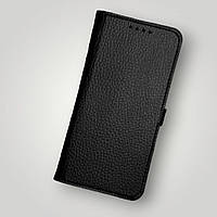 Кожаный чехол книжка з хлястиком для телефона Motorola Moto G62 5G от Jk-case, черный
